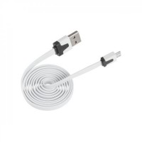 Кабель micro USB - USB білий плоский