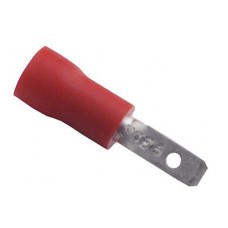Фото - Клемма ножевая, штекер 2.8 мм, красная, частично изолированная, под провод сечением до 1,25мм² VD1-2.8M (100шт.)