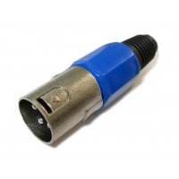 Штекер  XLR кабельный 3pin синий CANON