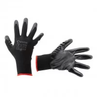 Фото - Рукавичка трикотажна з чорним нітриловим покриттям, синтетична, 9", INTERTOOL SP-0102