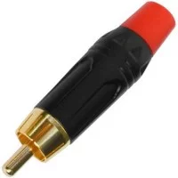Штекер RCA gold, металевий корпус, червоний, Tcom