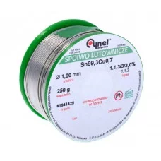 Фото - Дротяний припій Cynel SN99C-1.0 / 0.25 Sn99,3Cu0,7 1,0мм 250гр