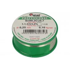 Фото - Дротяний припій Cynel SN99C-0.25 / 0.1 Sn99,3Cu0,7 0,25 мм 100гр