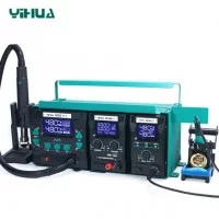Паяльна станція 4в1 YIHUA 813 (паяльник+фен+лабораторний блок 15V 5A+підставка під ноутбук)