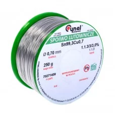Фото - Дротяний припій безсвинцевий Sn99,3Cu0,7 0,7мм 250гр (SN99C-0.7/0.25) CYNEL