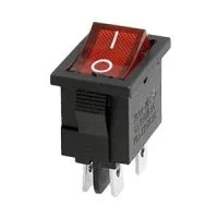 Переключатель с подсветкой on-off, красный, 4pin, 10A