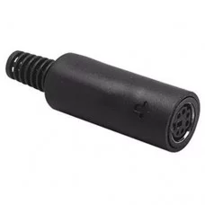 Фото - Гніздо mini DIN, 6pin, під шнур, корпус пластиковий