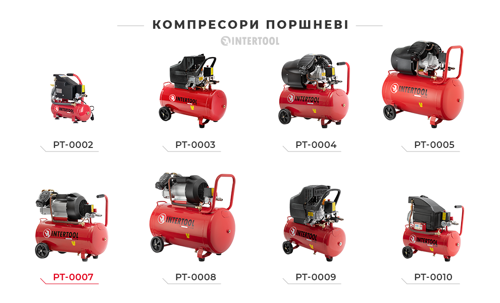 Линейка поршневых компрессоров INTERTOOL