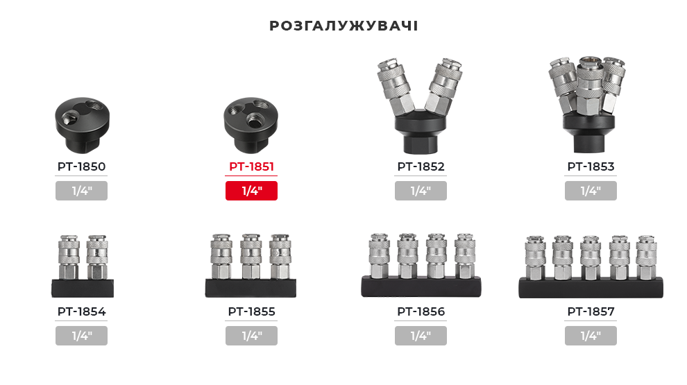 Линейка пневматических разветвителей